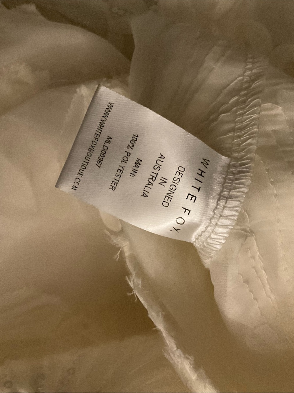 White Fox Sheer Midi Shell Skirt Sheer Cream White Medium - Picture 9 of 10